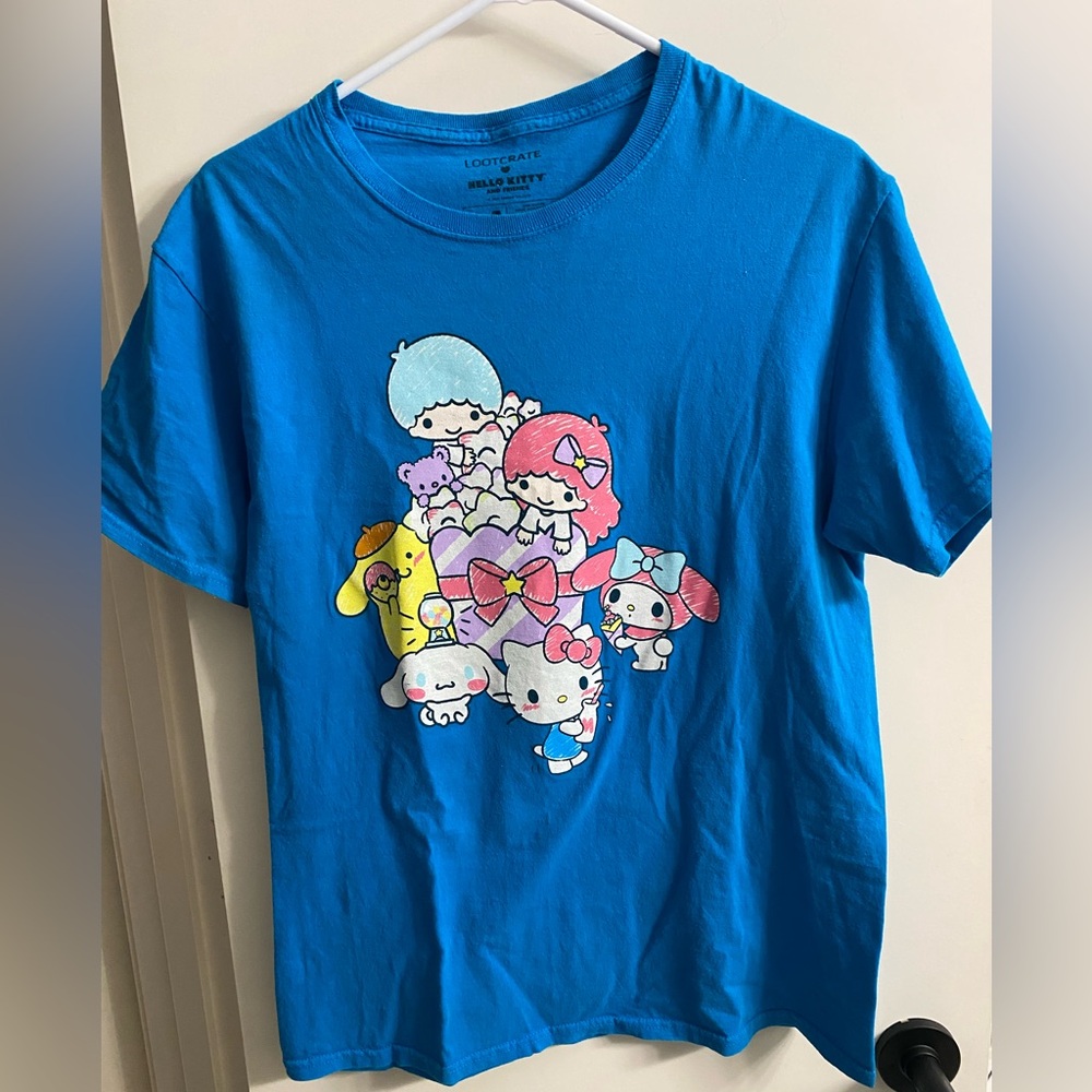 Loot Crate Blue Hello Kitty Graphic Tee Adult‎ Size M